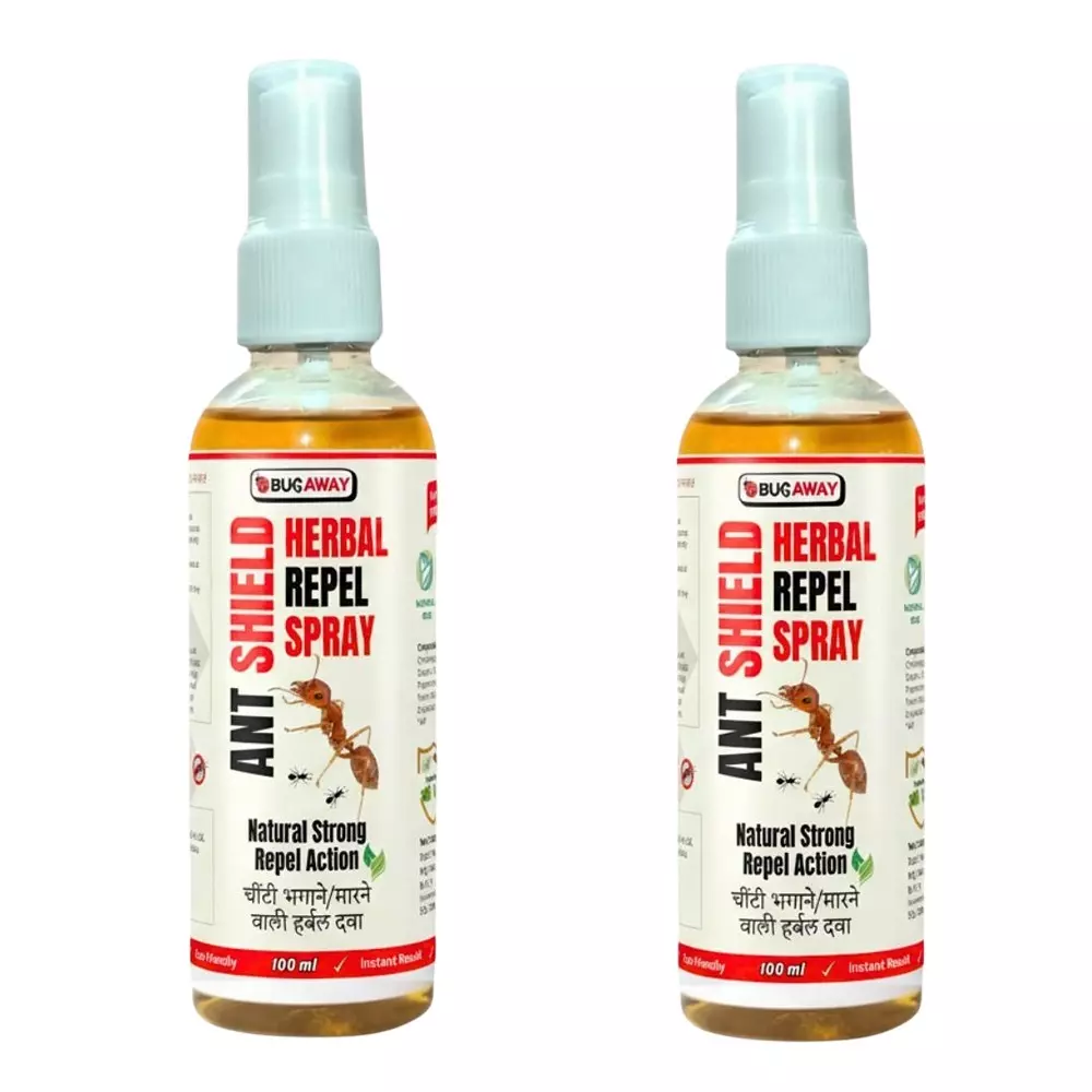 BUGAWAY Strong Ant Shield Repellent Spray 100 ml 100% Organic for Home (Pack of 2)