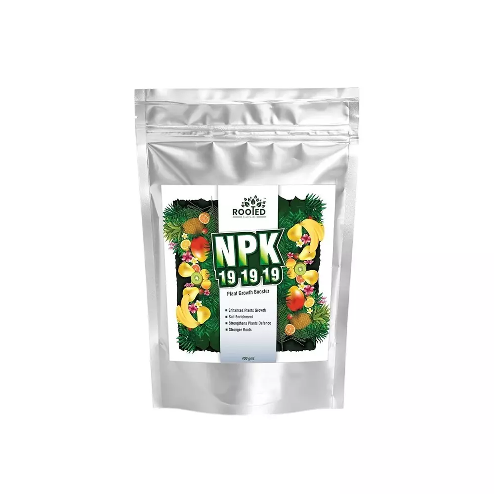 Rooted Fertilizer 400 g Packet Powder Form for Plant Growth, ROOTED_NPK_400gms
