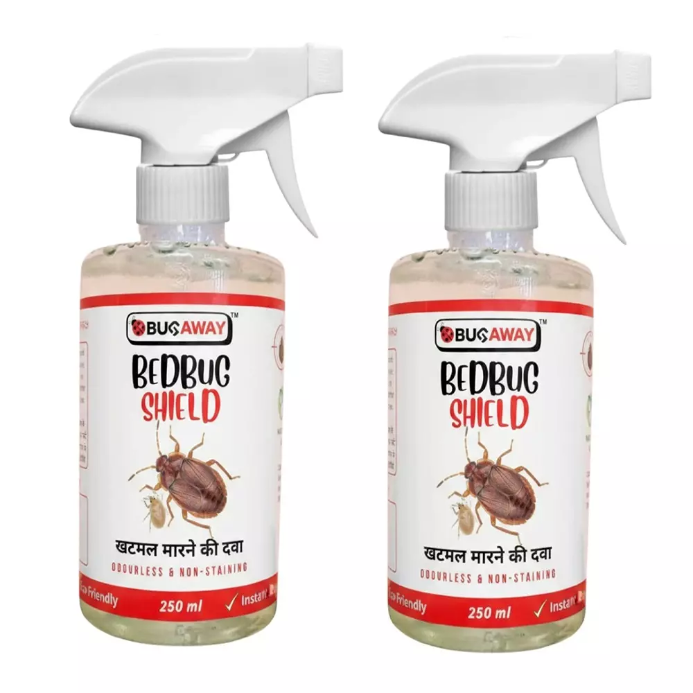 Bugaway Strong and Effective Bedbug Spray (Khatmal Spray) 250 ml Bottle Liquid Form for Home, School & Office Area, (Pack of 2 Pcs)