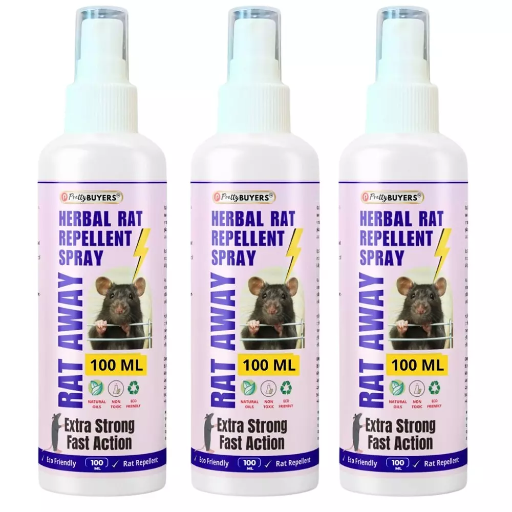 PrettyBUYERS 100 ml Rat Away Herbal Repellent Spray (Pack of 3 Pcs)