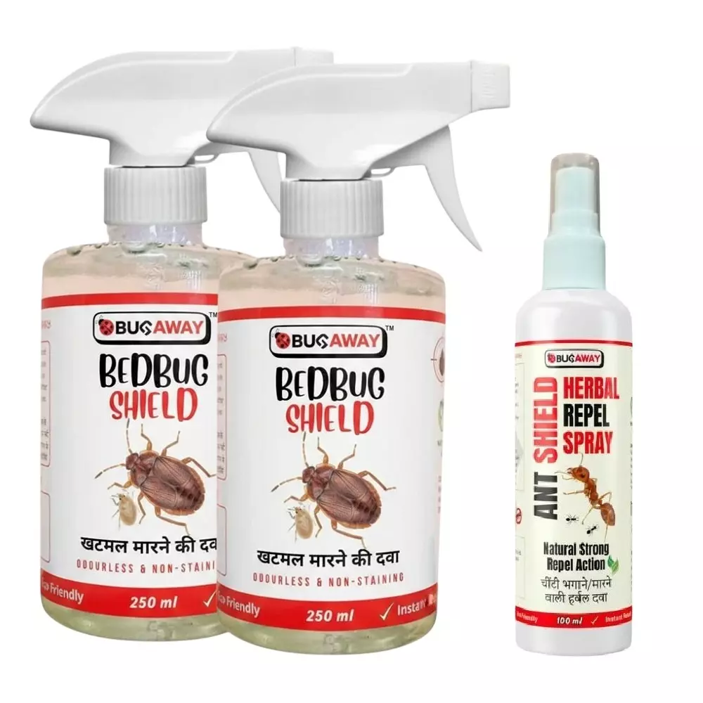 Buya Insect Buy BUGAWAY Organic Bed Bug Shield 250 ml & Herbal Ant Shield Repellent ...