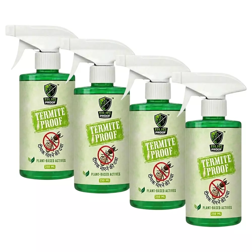 BUGPROOF 250 ml Herbal Termite Killing Spray Liquid Formula for Wooden Furniture (Pack of 4)
