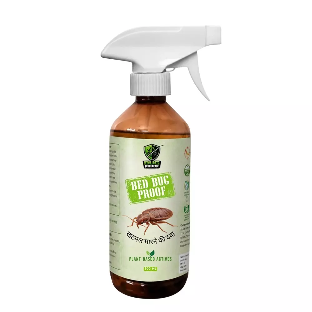 BUGPROOF 500 ml Powerful Bed Bug Repellant Spray Liquid Formula for Home Use on Beds