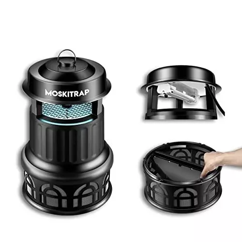 Moskitrap UV Light Lamp Trap Mosquito & Pest Killer with LED Light CO2 Bionic Technology Black Plastic for Indoor & Outdoor, GM 928