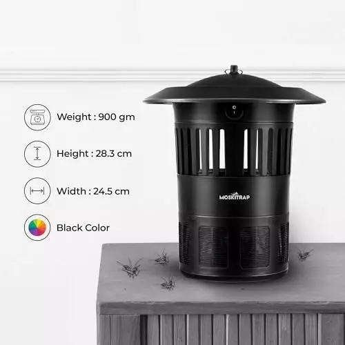 Moskitrap Mosquito Trap with 2 UV Bulbs (7 W Each) Electric Black Plastic for Indoor, GM918