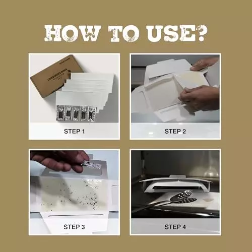 Moskitrap Strong Glue Pest Control Cockroach Trap with UV LED Light White Cardboard  Adhesive Glue for Home & Kitchen, NC008 (Pack of 5 Pcs)