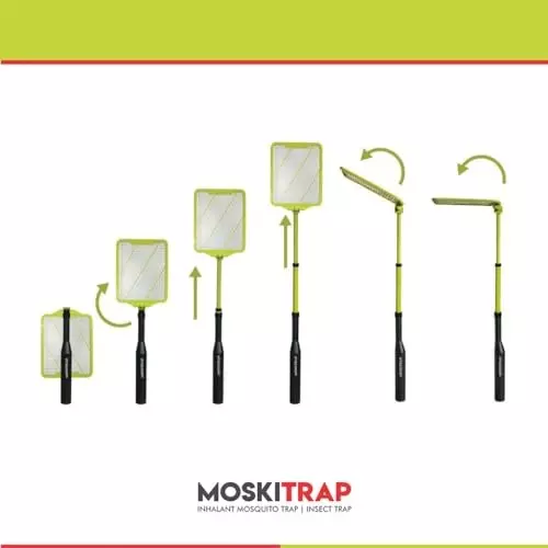 Moskitrap Mosquito Killer Trap Lamp Machine Kit with UV LED Light White Round Shape Plastic for Indoor, GM966 + M301