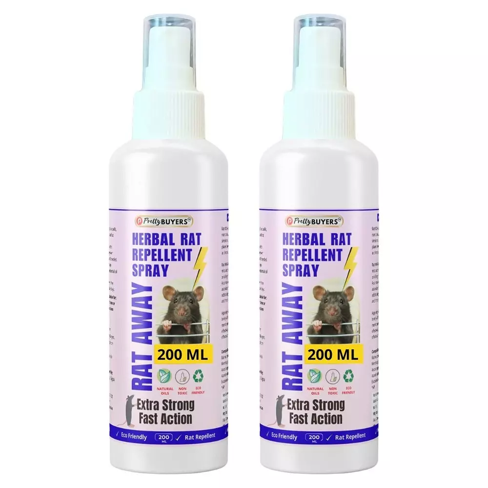 PrettyBUYERS 200 ml Rat Away Herbal Repellent Spray (Pack of 2 Pcs)