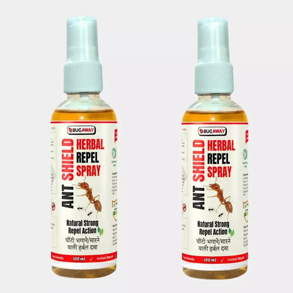 BUGAWAY Natural Ant Shield Repellent Spray 100 ml 100% Organic for Home (Pack of 2)