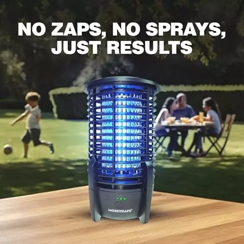 Moskitrap UV Light Lamp Trap Mosquito Killer with LED Light Electric Insect Zapper Black Metal & Plastic for Indoor & Outdoor, GM08