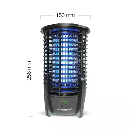 Moskitrap UV Light Lamp Trap Mosquito Killer with LED Light Electric Insect Zapper Black Metal & Plastic for Indoor & Outdoor, GM08