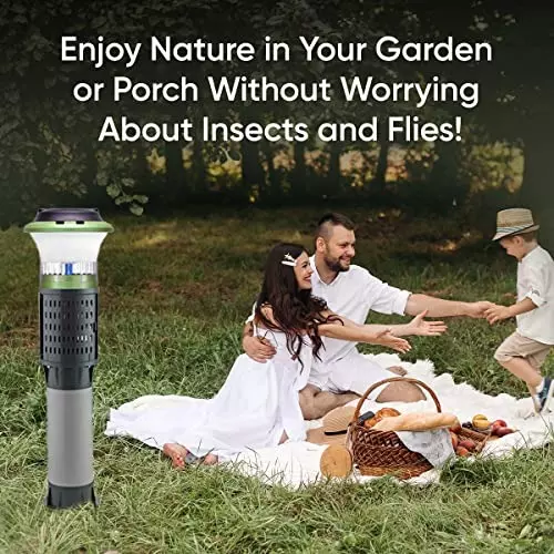 Moskitrap Pest Trap with UV LED Light Electric Human Bionics Technology Black for Outdoor, GM932