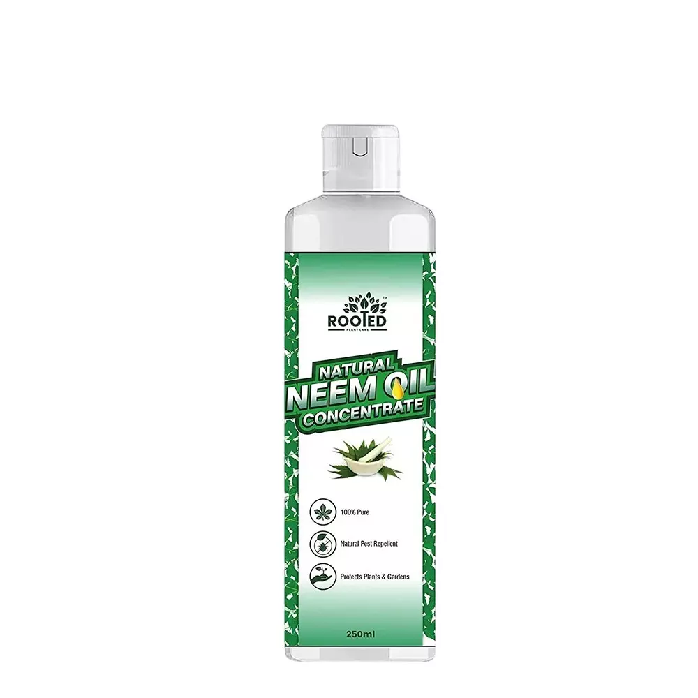 Rooted Neem Oil Concentrate 250 ml Bottle Liquid Form for Flower Gardens, Indoor Plants, ROOTED_NOC_250ML