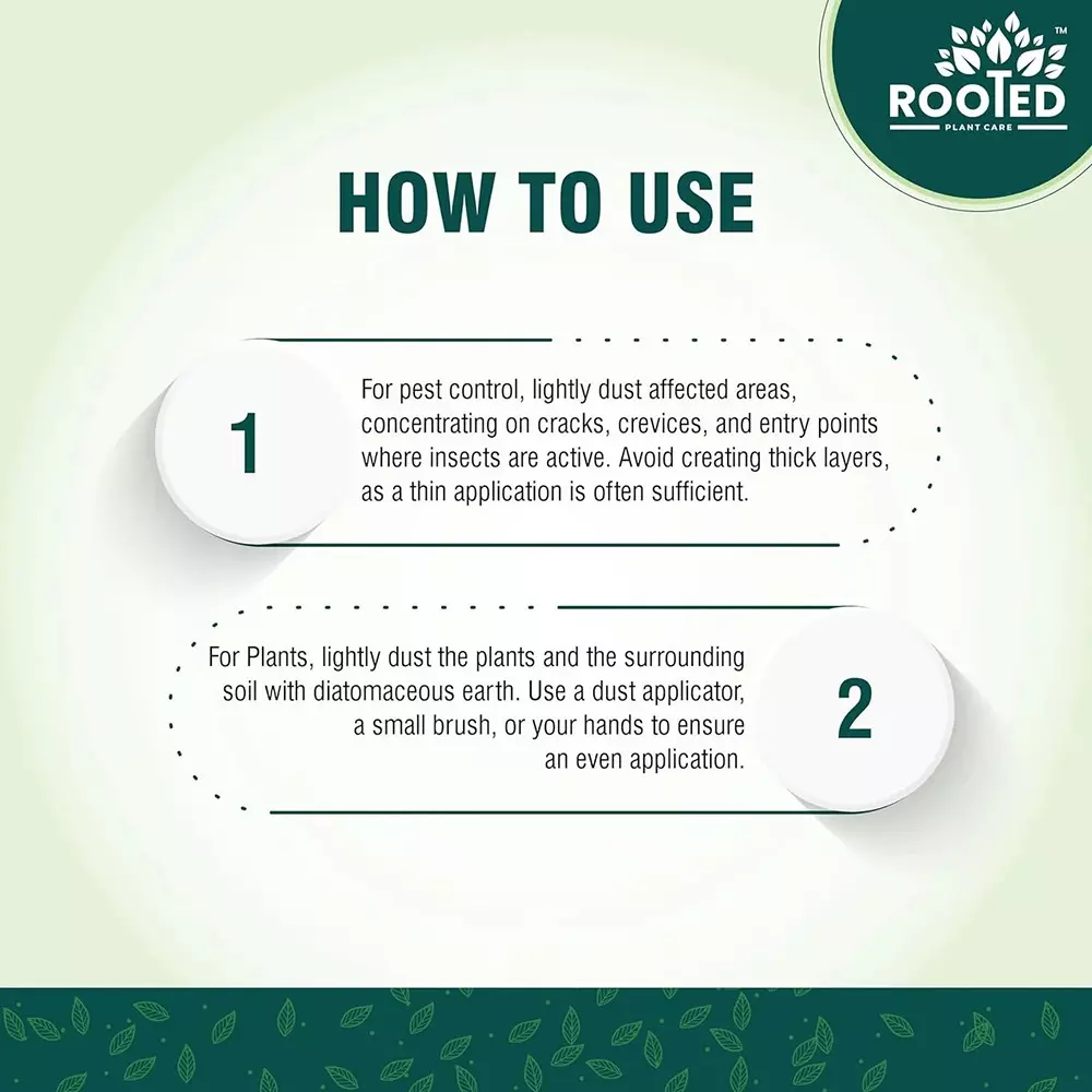 Rooted Diatomaceous Earth Powder 900 g Packet Powder Form for Home Garden Plants, ROOTED_DEP_900gms