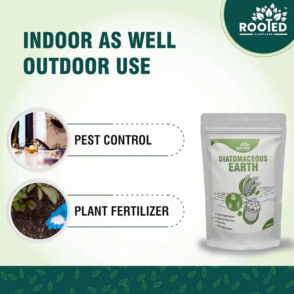 Rooted Diatomaceous Earth Powder 900 g Packet Powder Form for Home Garden Plants, ROOTED_DEP_900gms