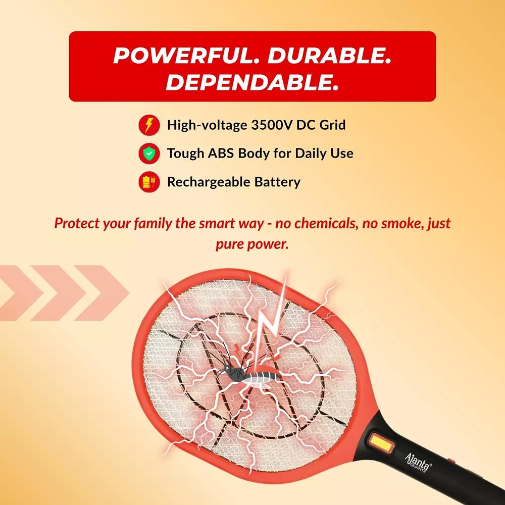 Ajanta Mosquito Zapper 600 mAh Lithium-Ion Rechargeable Battery with LED Light, AMZ-160