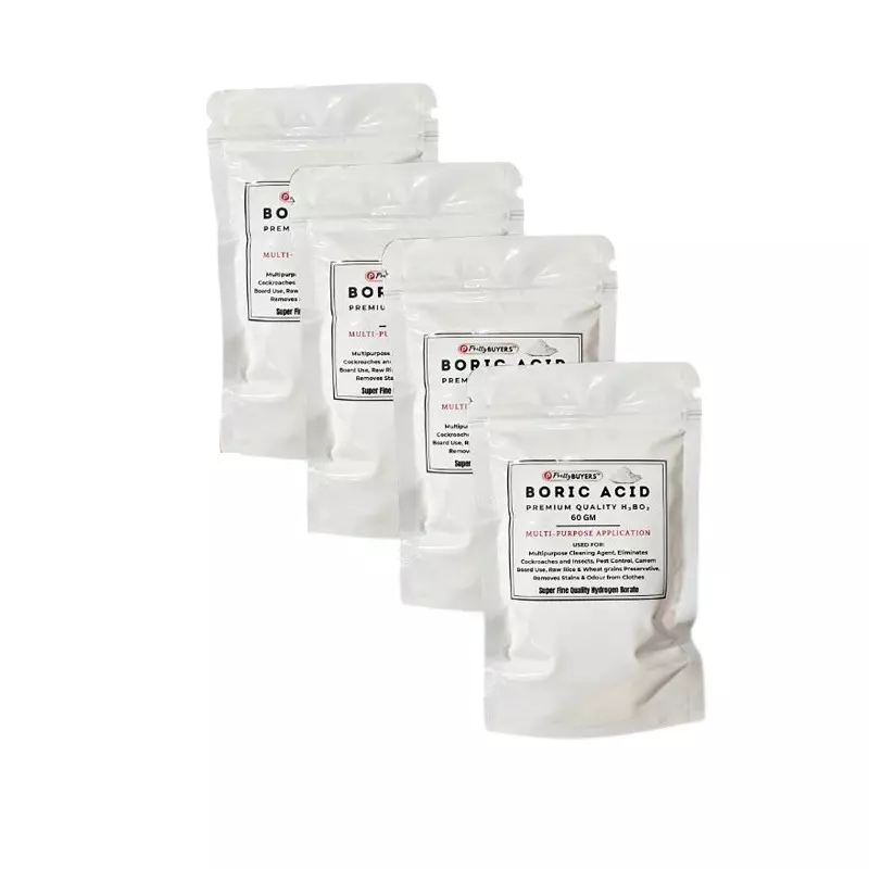 PrettyBUYERS 60 g Boric Powder for Cockroahes Repellent, Carrom Board Powder and Rice Preservative (Pack of 4 Pcs)
