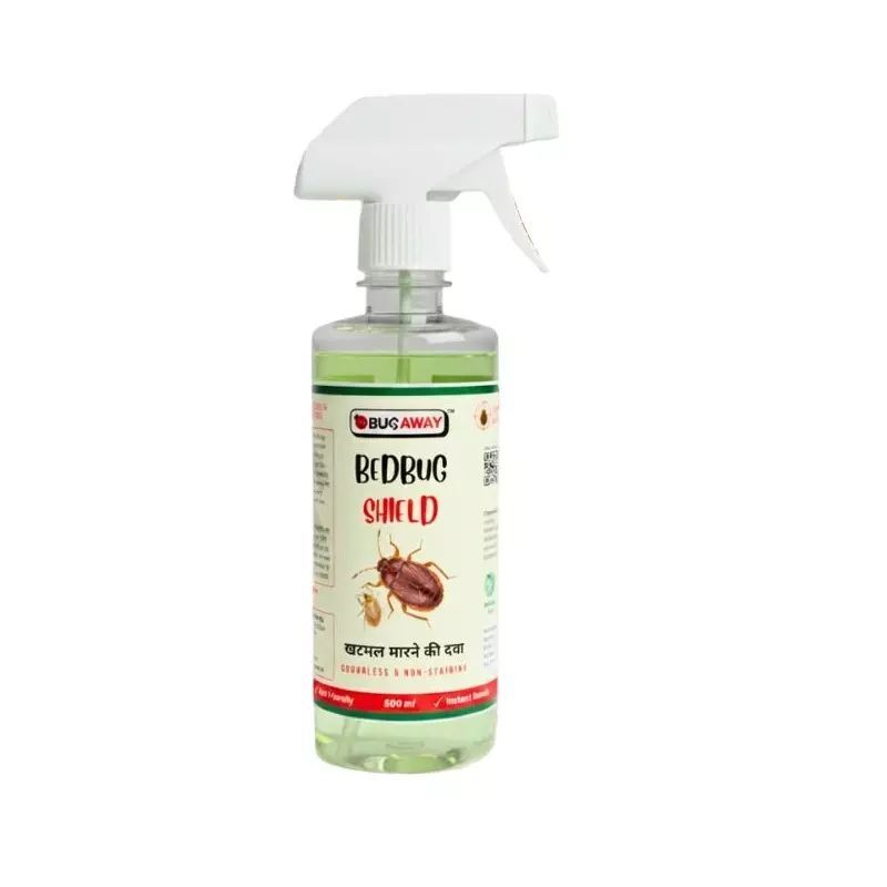 BUGAWAY Organic Bedbug Shield Eliminator Spray (Khatmal Spray) 500 ml for Home (Pack of 4)