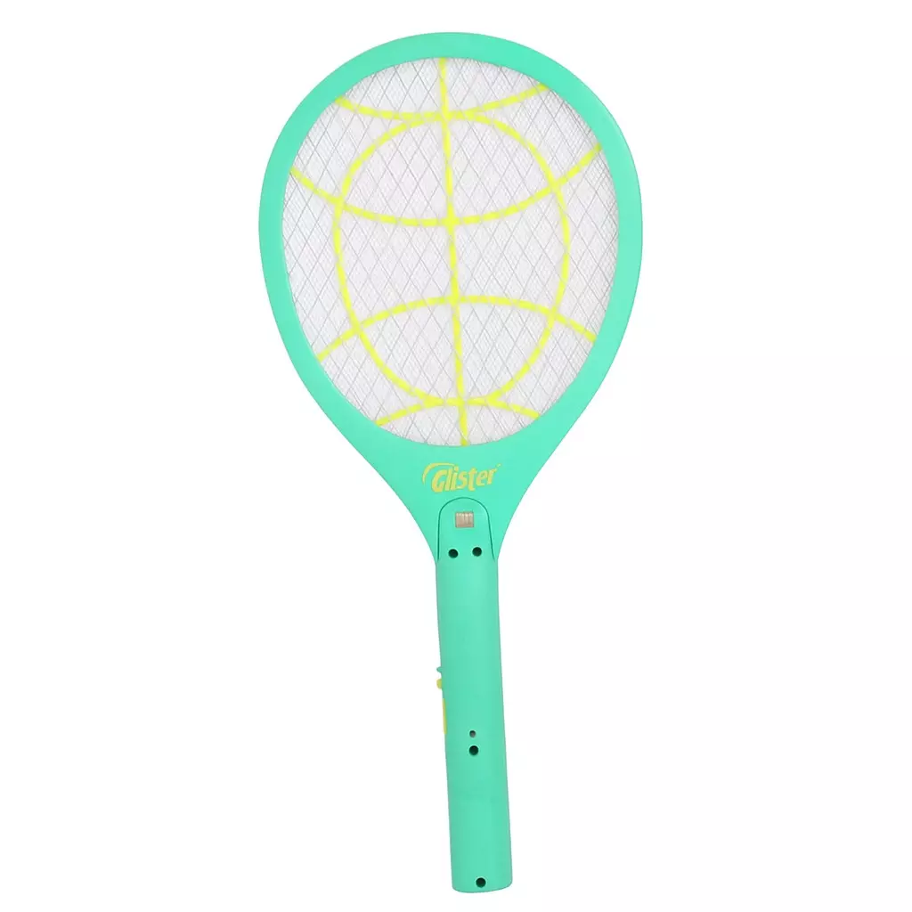Glister Spark Mosquito Racket 3600 V DC Large Coverage Triplex Net Plastic