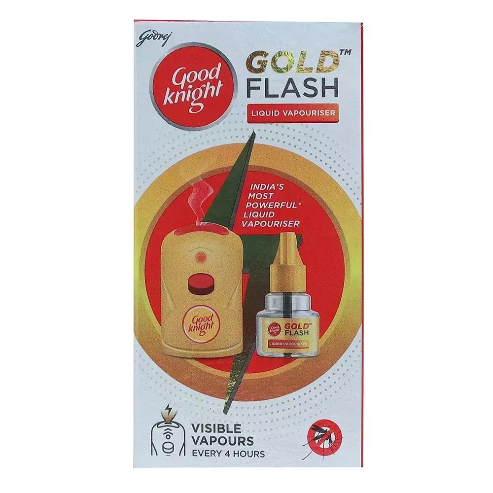 Good Knight Gold Flash Refill 45 ml Liquid Form for Insects, Mosquito Repellent Use (Pack of 240 Pcs)