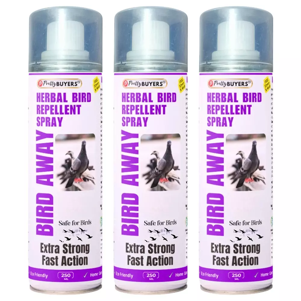 PrettyBUYERS Herbal Bird Away Repellent Spray 250 ml Each (Pack of 3)