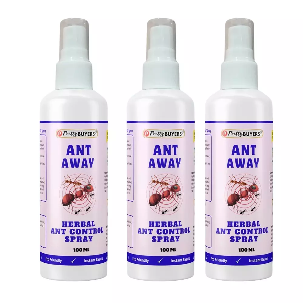 PrettyBUYERS Herbal Ant Away Repellent Spray 100 ml Each (Pack of 3)