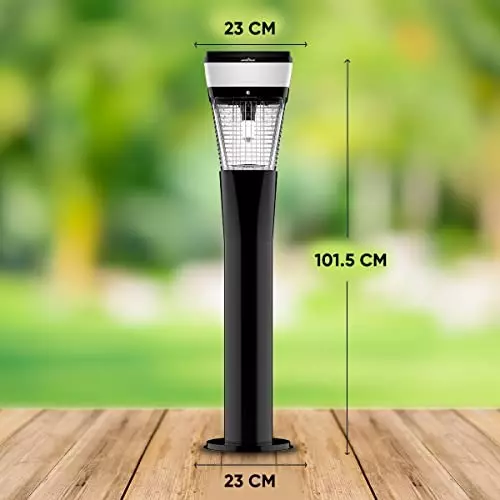 Moskitrap Solar Powered Mosquito Zapper Trap with UV LED Light Electric Zapper Black for Outdoor, GM 937