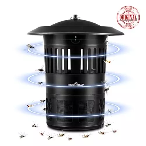 Moskitrap Electric UV Insect Catcher Mosquito Killer Trap with UV LED Light Black Plastic for Indoor & Outdoor, GM918