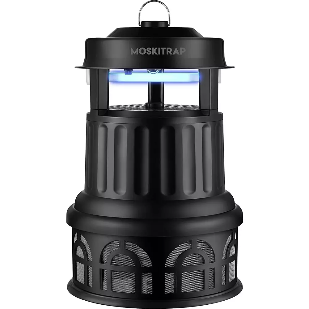 Moskitrap Pest Trap Kit with UV LED Light (6 W) & Stent Magneta Lure Electric Black Round Shape Plastic for Indoor & Outdoor, Gm 928 +