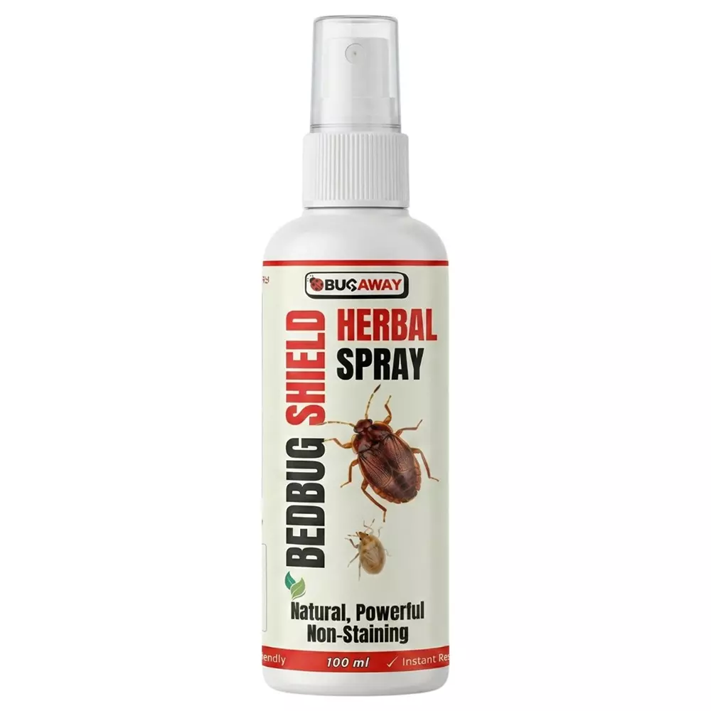 Bugaway Herbal Bedbug Spray (Khatmal Spray) 100 ml Bottle Liquid Form for Home, School & Office Area