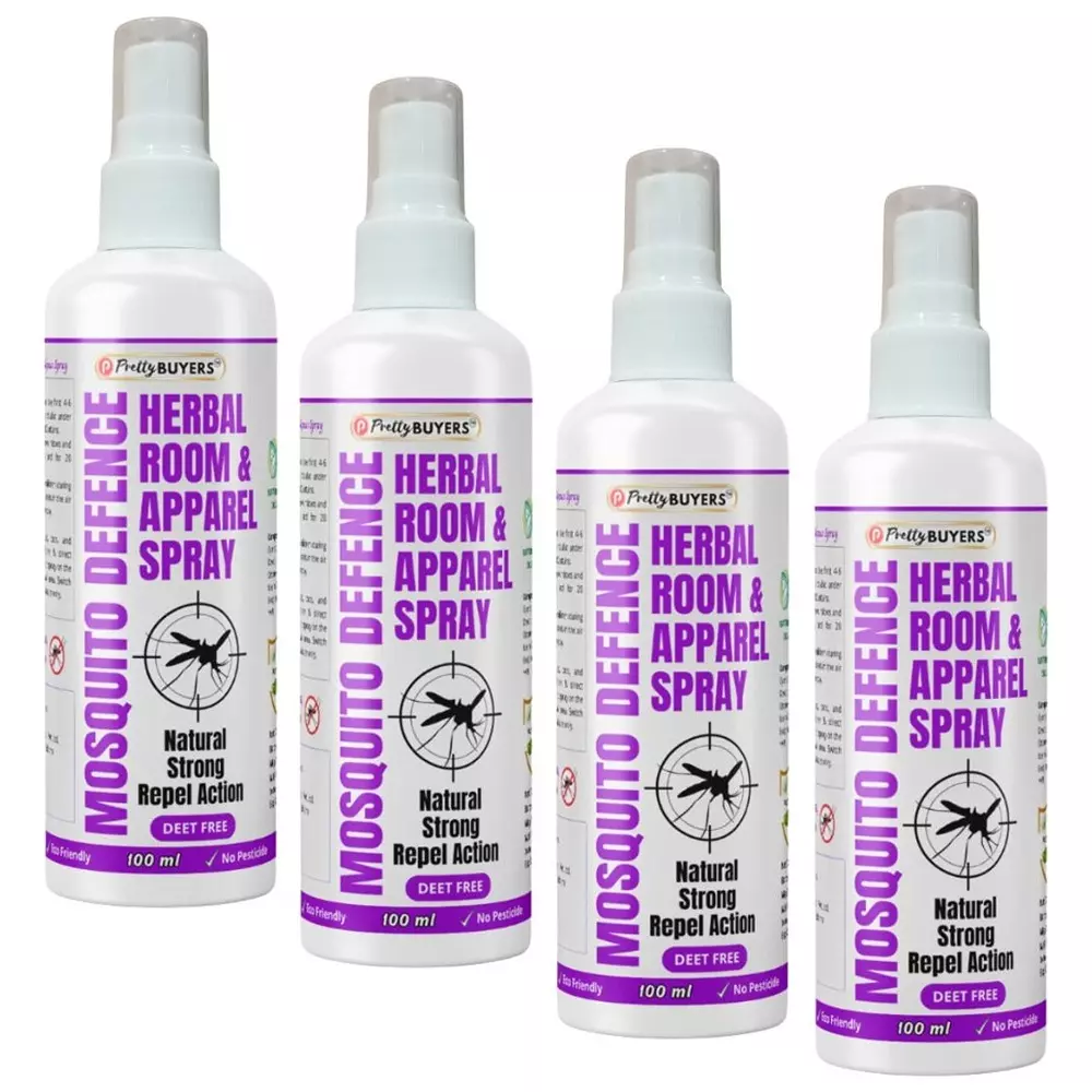 PrettyBUYERS 100 ml Mosquito Defence Herbal Repellent Spray (Pack of 4 Pcs)