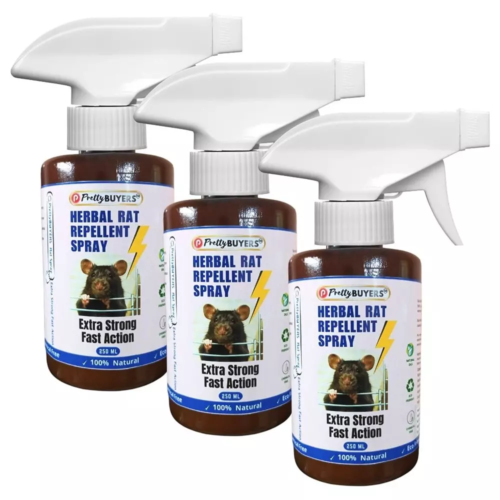 PrettyBUYERS 250 ml Herbal Rat Repellent Spray (Pack of 3 Pcs)