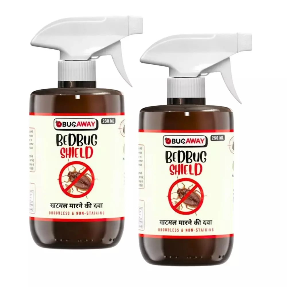 BUGAWAY Organic Bedbug Shield Repellent Spray (Khatmal Spray) 250 ml for Home (Pack of 2)