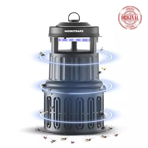 Moskitrap XL Mega Mosquitoe Trapper with UV LED Light Black Metal for Outdoor, GM928 XL