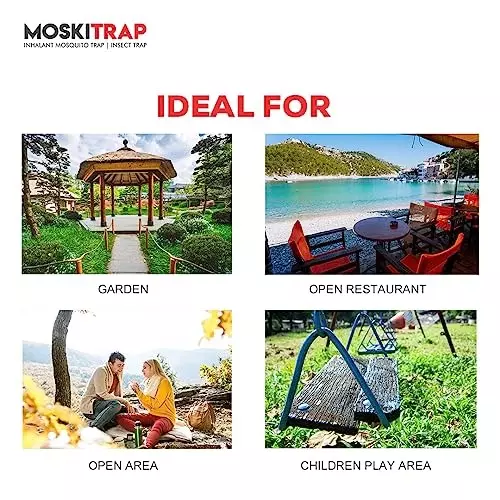 Moskitrap XL Mega Mosquitoe Trapper with UV LED Light Black Metal for Outdoor, GM928 XL