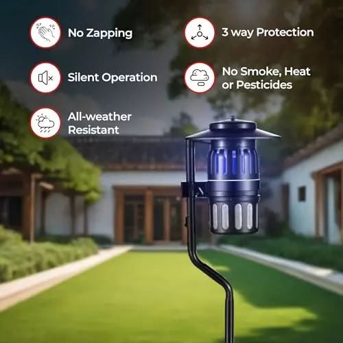 Moskitrap Mosquito Trapper with UV LED Light Black for Indoor & Outdoor, GM933