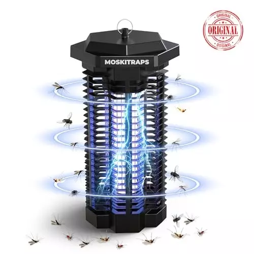 Moskitrap Bug Zapper with UV LED Light Black 360 Protection Plastic for Indoor & Outdoor, MW12