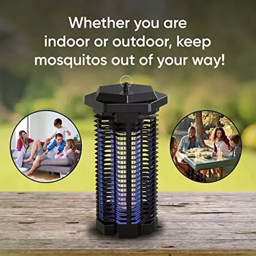 Moskitrap Bug Zapper with UV LED Light Black 360 Protection Plastic for Indoor & Outdoor, MW12