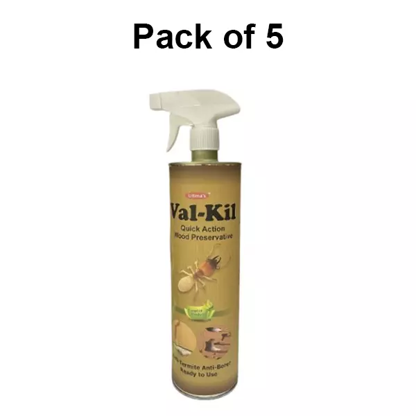 Ultima VAL-KIL 250 ml Wood Preservative Liquid Spray for Guards Termites and Wood Borers (Pack of 5)