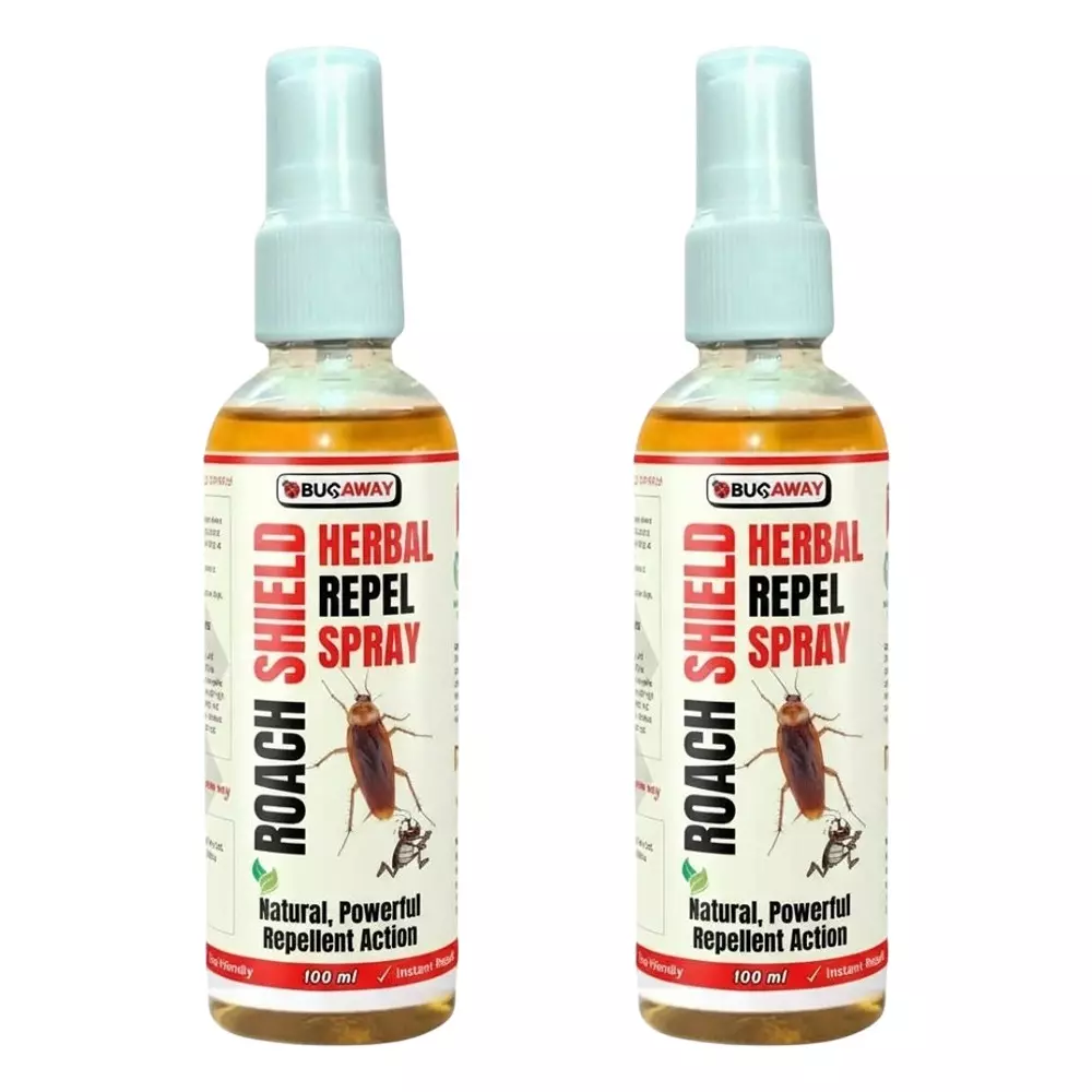 BUGAWAY Strong Roach Shield Repellent Spray 100 ml 100% Organic for Home (Pack of 2)