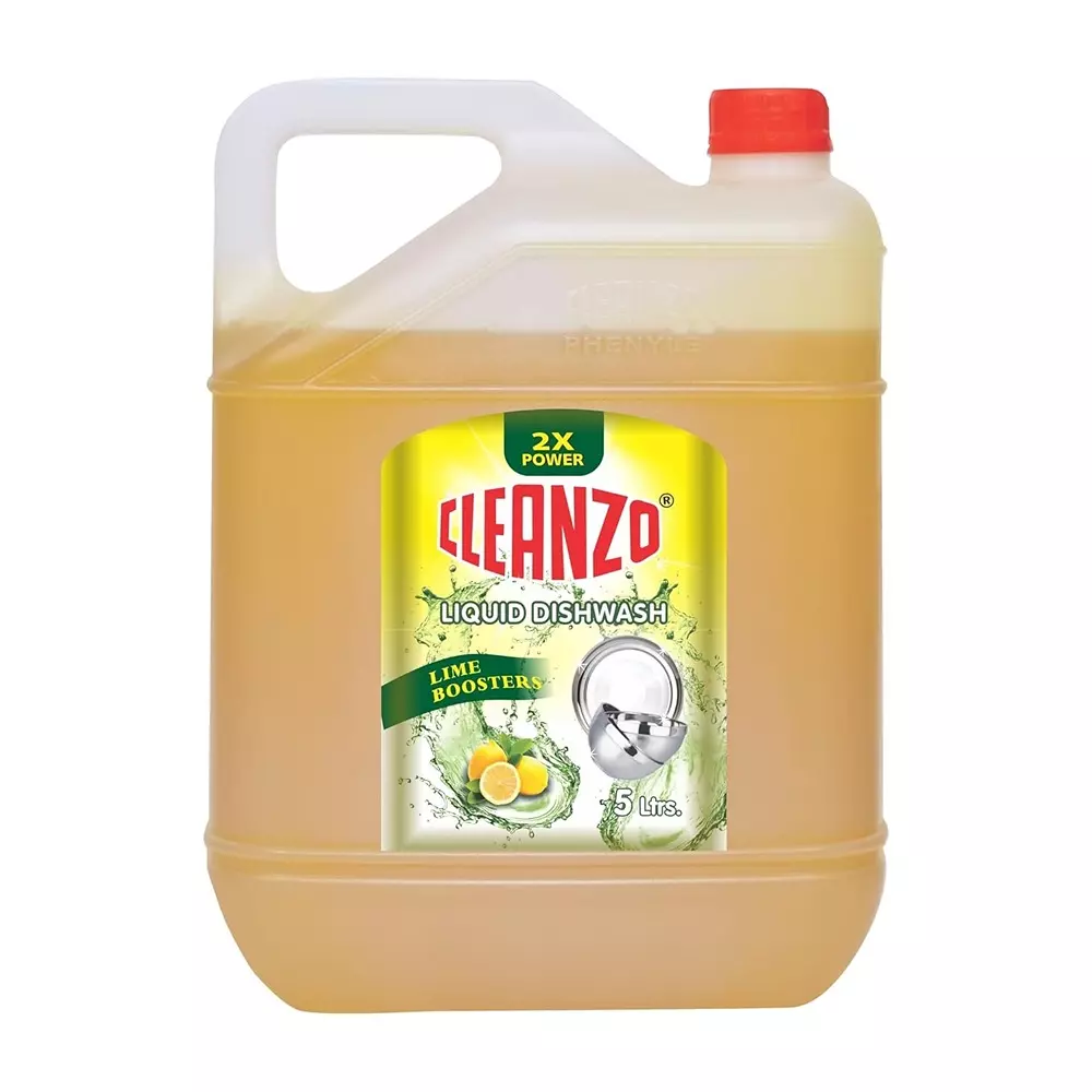 Cleanzo Dishwash Gel 5 L Lime Fragrance For Stainless Steel, Glass, Ceramic, Non-Stick Cookware & Plastic