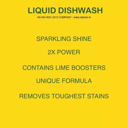 Cleanzo Dishwash Gel 5 L Lime Fragrance For Stainless Steel, Glass, Ceramic, Non-Stick Cookware & Plastic