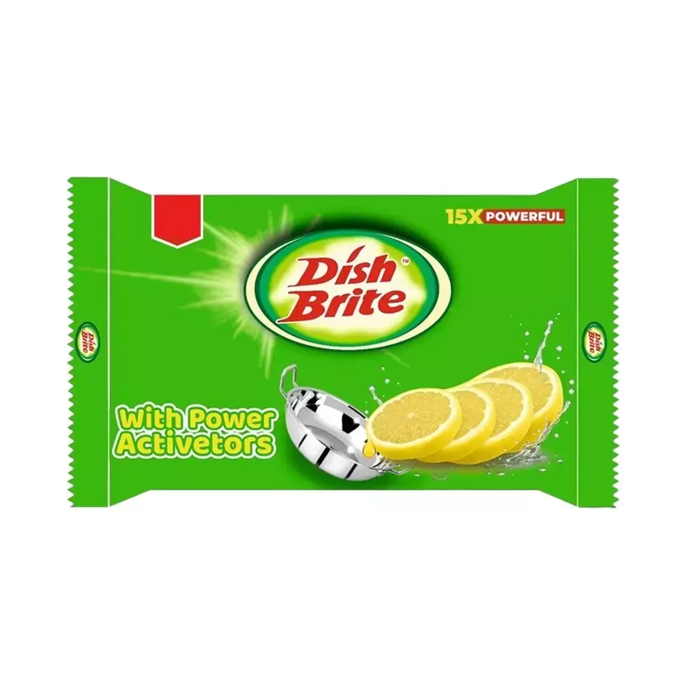 Dish Brite Dishwash Bar 60 g Lemon Fragrance for Kadai, Steel Pots, Pans, (Pack of 30 Pcs)