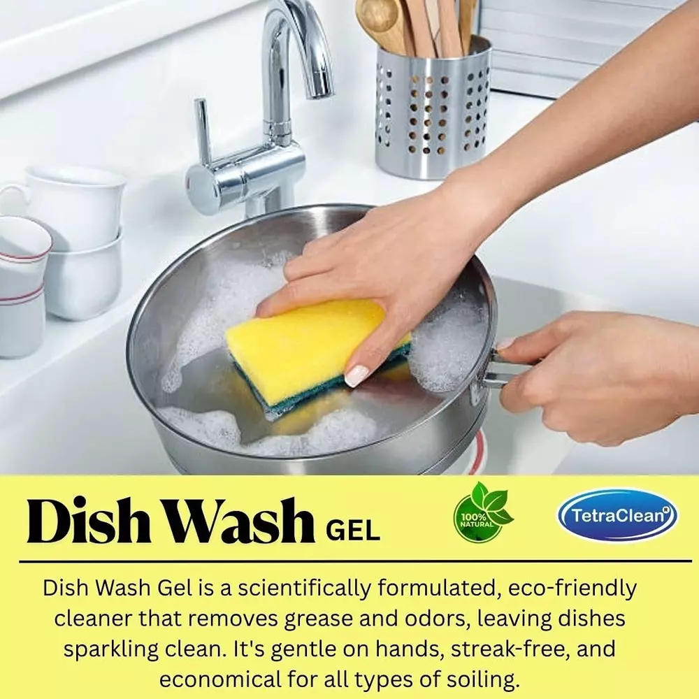 TetraClean 5 L Manual Dishwash Liquid Lemon Fragrance All Purpose Dish Cleaning, Tetra_12
