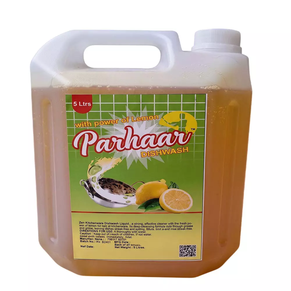 Parhaar Dish Wash Liquid Lemon Fragrance 5 L