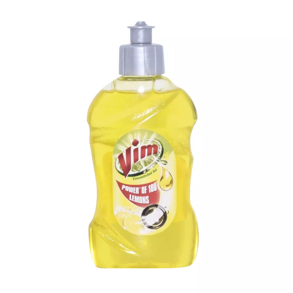 Vim Lemon Dishwash Liquid Gel Bottle 250 ml for Kitchen (Pack of 20)