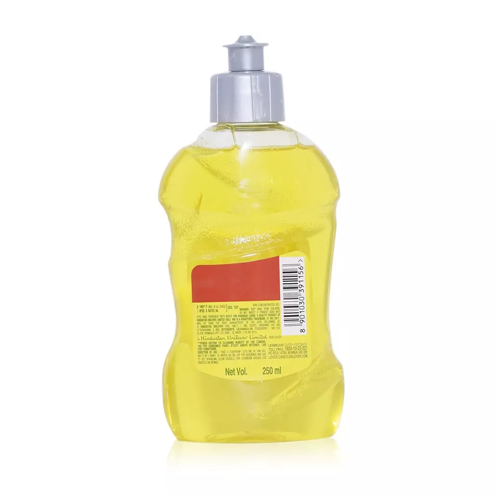 Vim Lemon Dishwash Liquid Gel Bottle 250 ml for Kitchen (Pack of 20)