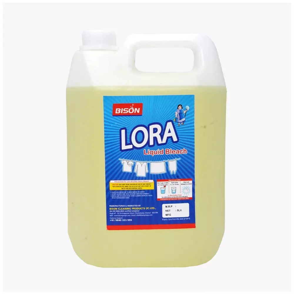 Bison Lora Liquid Bleach Liquid 5 L Can for Clothes Cleaning
