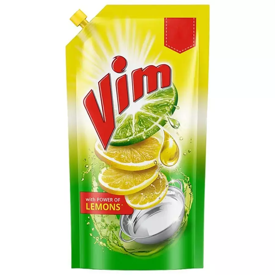 Vim Lemon Dishwash Liquid Gel Pouch 135 ml for Kitchen (Pack of 50)