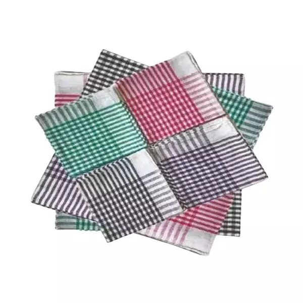 Navnath Multipurpose Kitchen Cloth 18x18 inch Classic Check Pattern Cotton Multicolor (Pack of 6)